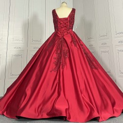 A Line Burgundy Prom Dresses CBWD00132