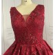 A Line Burgundy Prom Dresses CBWD00132