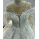 Beaded Two Piece Look Ball Gown Wedding Dress Long Sleeves CBWD00126