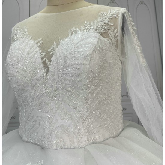 Beautiful Lace Wedding Dress With Long Sleeves CBWD00125