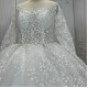 Budget Floral Lace Ball Gown Wedding Dress CBWD00123