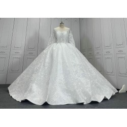 Budget Floral Lace Ball Gown Wedding Dress CBWD00123