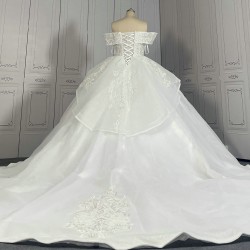 Cathedral Train Off The Shoulder Ball Gown Wedding Dresses CBWD00121