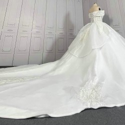 Cathedral Train Off The Shoulder Ball Gown Wedding Dresses CBWD00121