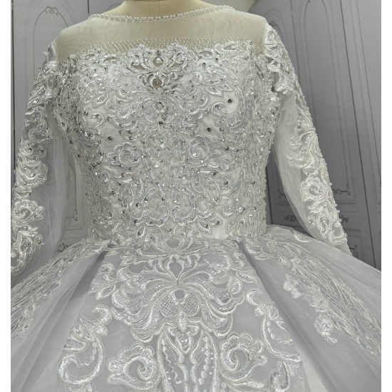 Classic Lace Wedding Dress Long Sleeves Bridal Dresses CBWD00120