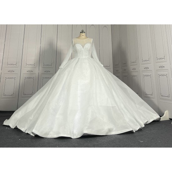 Classic Pearls Ball Gown Wedding Dresses CBWD00119