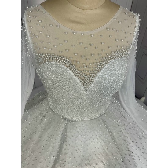 Classic Pearls Ball Gown Wedding Dresses CBWD00119