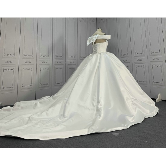 Elegant Satin Ball Gown Wedding Dresses CBWD00117