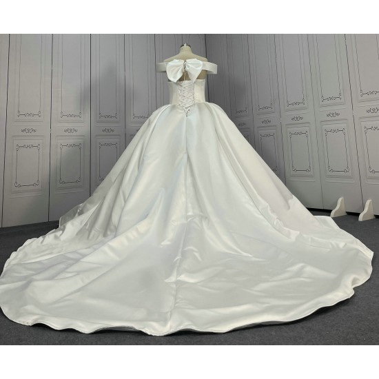 Elegant Satin Ball Gown Wedding Dresses CBWD00117