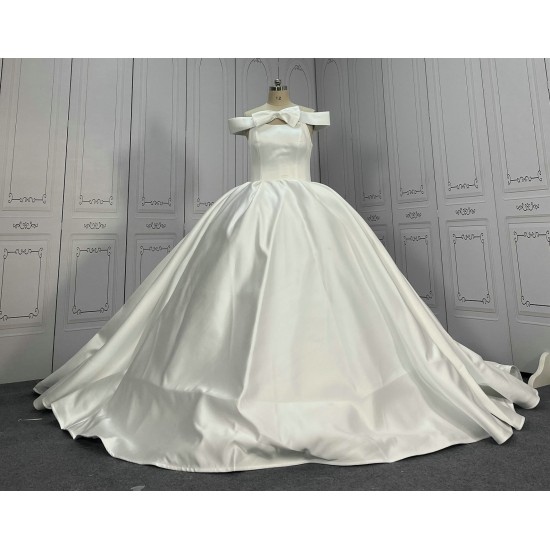 Elegant Satin Ball Gown Wedding Dresses CBWD00117