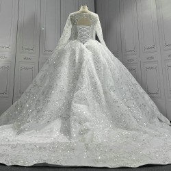 Fully Beaded Lace Luxury Wedding Gown Wholesale CBWD00113