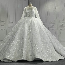 Fully Beaded Lace Luxury Wedding Gown Wholesale CBWD00113