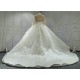 Handmade Beaded Long Sleeves Luxury Wedding Dress With Heart Back CBWD00104