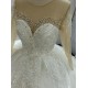 Handmade Beaded Long Sleeves Luxury Wedding Dress With Heart Back CBWD00104