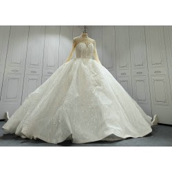 High Collar Beaded Luxury Wedding Ball Gowns