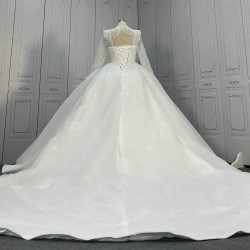 High Collar Best Seller Pearl Wedding Dresses CBWD00103