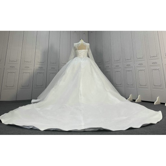 High Collar Best Seller Pearl Wedding Dresses CBWD00103