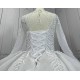 High Collar Leaf Details Ball Gown Wedding Dress With Cathedral Train CBWD00101