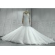 High Collar Puffy Mermaid Wedding Dresses Custom Made CBWD0098