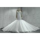 High Collar Puffy Mermaid Wedding Dresses Custom Made CBWD0098