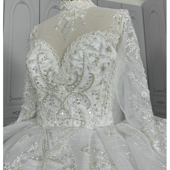 High Collar Vintge Wedding Dresses Wholesale CBWD0094