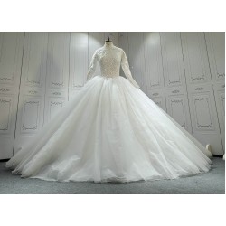 High Neck Budget Muslin Wedding Dresses Wholesale CBWD0093