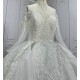 High Neck Long Sleeves Beaded Luxury Ball Gowns For Bride CBWD0092