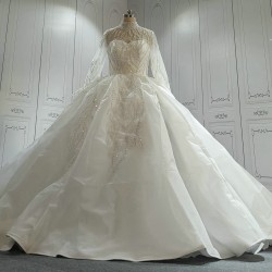 High Neck Vintage Luxury Wedding Ball Gown Dress CBWD0091