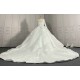 Long Sleeve Lace Ball Gown Wedding Dresses Pure White CBWD0086