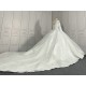 Long Sleeve Lace Ball Gown Wedding Dresses Pure White CBWD0086