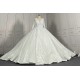 Long Sleeve Lace Ball Gown Wedding Dresses Pure White CBWD0086