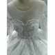 Long Sleeves Lace Ball Gown Wedding Dress With Round Neck CBWD0082