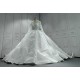 Long Sleeves Lace Ball Gown Wedding Dress With Round Neck CBWD0082