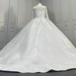 Long Sleeves Lace Wedding Dress Puffy Ball Gowns CBWD0081