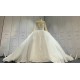 Long Sleeves Luxury Pearl Wedding Dresses With Long Train CBWD0080