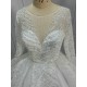 Long Sleeves Sequin Beaded Ball Gown Wedding Dress CBWD0078