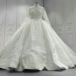 Luxurious Beaded Lace Ball Gown Wedding Dresses Custom Made CBWD0074