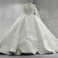 Luxurious Beaded Lace Ball Gown Wedding Dresses Custom Made CBWD0074