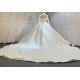 Luxury Leaf Lace Ball Gown Wedding Dresses With Long Sleeves CBWD0077