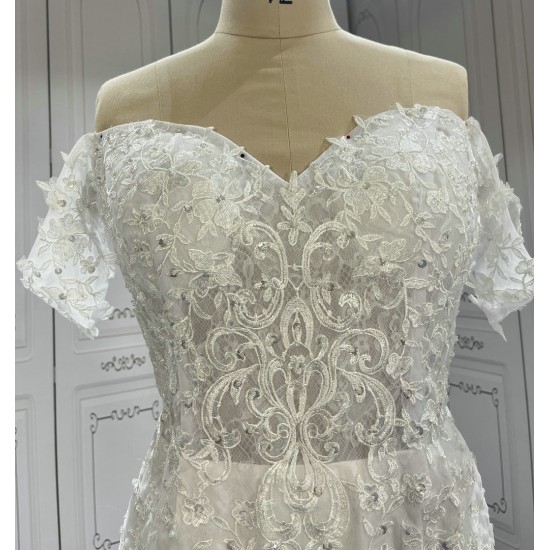 Off The Shoulder Lace Mermaid Wedding Dress CBWD0058