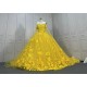 Off The Shoulder Yellow Prom Quinceanera Dresses CBWD0043