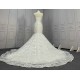 Pearls Lace Mermaid Wedding Dresses CBWD0042