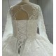 Round  Neck Vintage Lace Wedding Dress With Long Sleeves CBWD0041