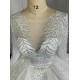 Round Neck Appliqued Long Sleeves Luxury Wedding Dresses CBWD0040