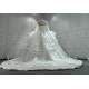 Round Neck Flare Shawls Vintage Luxurious Wedding Gown CBWD0038