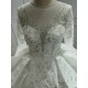 Round Neck Flare Shawls Vintage Luxurious Wedding Gown CBWD0038