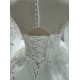 Round Neck Flare Shawls Vintage Luxurious Wedding Gown CBWD0038