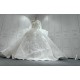 Round Neck Flare Shawls Vintage Luxurious Wedding Gown CBWD0038