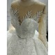 Round Neck Long Sleeves Ball Gown Wedding Dresses CBWD0035