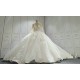 Round Neck Long Sleeves Ball Gown Wedding Dresses CBWD0035